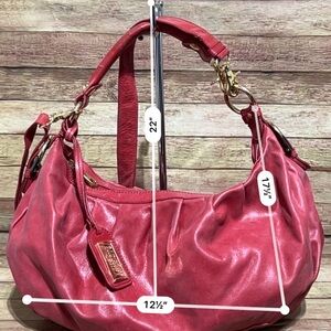 Bradgley Mischka Red Leather Shoulder Purse